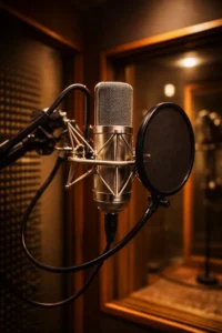 Condenser monitor in a recording studio