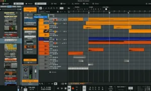 Reason 14 track-centric workflow with modular routing and modern mixing session layout