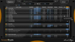 Comparing microphone phase relationships with Forward Audio faSmartAlign during mixing