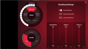 Multiple vocal layers being balanced during mixing to improve vocal width and clarity
