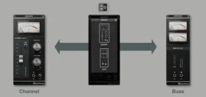 Virtual console emulation workflow inside a modern DAW mixing session