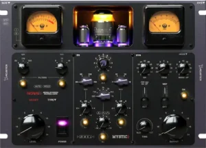 Acustica Audio Mystic 2 channel strip plugin processing a vocal mix