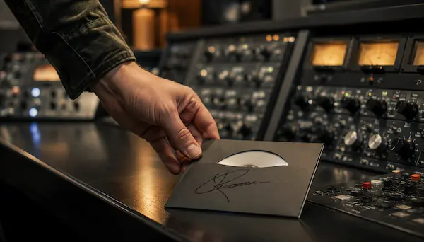 Mastering-Ingenieur bewertet einen fertigen Stereomix vor der Musikveröffentlichung