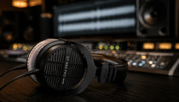 Mastering-Ingenieur überprüft die Klangqualität eines releasefertigen Songs für Streaming-Plattformen und kommerzielle Veröffentlichungen