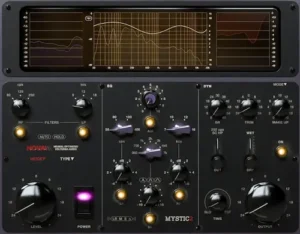 Mix engineer using Acustica Audio Mystic 2 on vocals bass and guitars during mixing