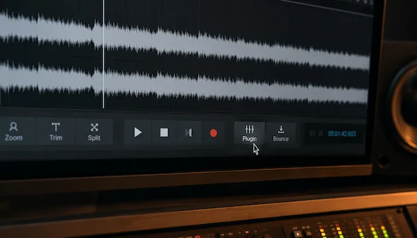 Professionelle Mastering-Session mit Referenztrack-Vergleich und kritischem Abhören während der Qualitätsbewertung