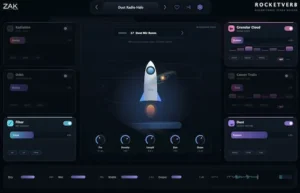 RocketVerb interface with Galaxy macro and creative reverb controls