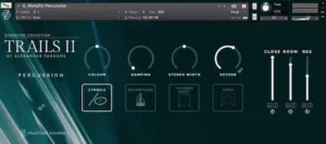 Trails II Kontakt library using trumpet, bass clarinet, and metallic resonance