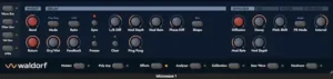 Waldorf Microwave 1 Plugin v2 interface with hybrid wavetable synthesis controls