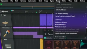 Waveform 14 AI assistant workflow used for session organization in modern digital audio production