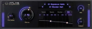 Waves Atlas Reverb interface during professional vocal mixing session