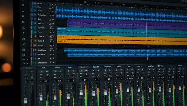 Übersteuerter Master-Bus mit Clipping vor dem Audio Mastering