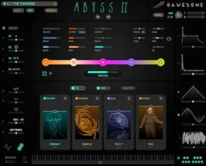 Dawesome Abyss II Tone Color interface for evolving sound design