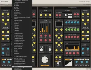Drum-derived textures and tonal percussion being integrated into an electronic music production workflow