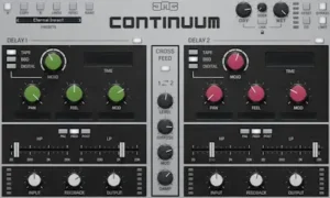 Dual-delay feedback workflow for evolving spatial effects in music production