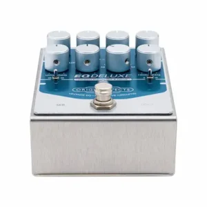 Engineer shaping guitar DI tone with analog EQ before mixing in a modern DAW workflow