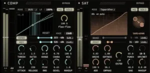 Harmonic-aware mastering processor displaying partial tracking and spectral correction controls