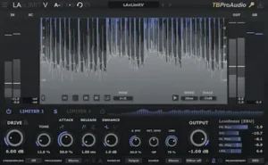 LAxLimit V mastering setup showing staged limiting and final peak control for streaming delivery