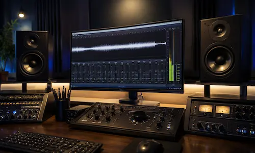 Mix für das Mastering vorbereiten mit exportierter WAV-Datei in einer professionellen DAW