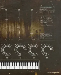 Sampled string performance shaping tension and texture in a film scoring session