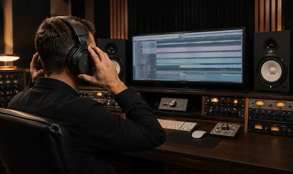 Schrittweiser Mastering-Ablauf mit Analyse, Klangbearbeitung und Qualitätskontrolle im Studio