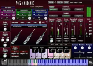 VG Oboe interface with real-time morph control between oboe layers