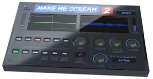 W.A. Production Make Me Scream 2 distortion plugin interface used for creative harmonic processing in a modern mixing session