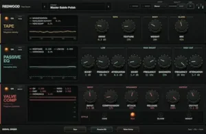 Audio mixing setup with tape saturation, passive EQ and tube compression