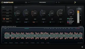 BassFrame low-end processing workflow for harmonic enhancement, sub generation and bass control