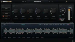 BassFrame bass enhancement plugin interface for low-end mixing workflow