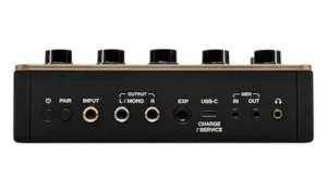 Compact guitar modeling pedal used for direct recording and mix production