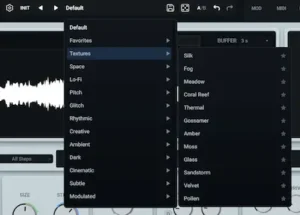 Granular sound design with real-time modulation and grain shaping