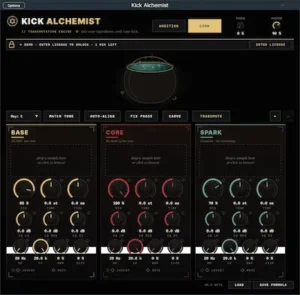 Kick sample selection and processing in an electronic music production session