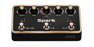 Positive Grid Spark Pedal connected to a studio guitar recording setup