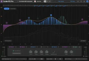 Scaler EQ Pro Harmonic Peak processing with musical scale and frequency relationships