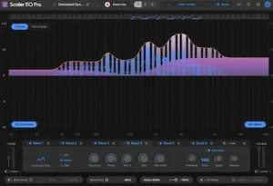 Scaler EQ Pro interface showing scale-based harmonic EQ processing