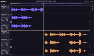 VocAlign 7 Multi-Track View showing layered vocal performances and guide relationships