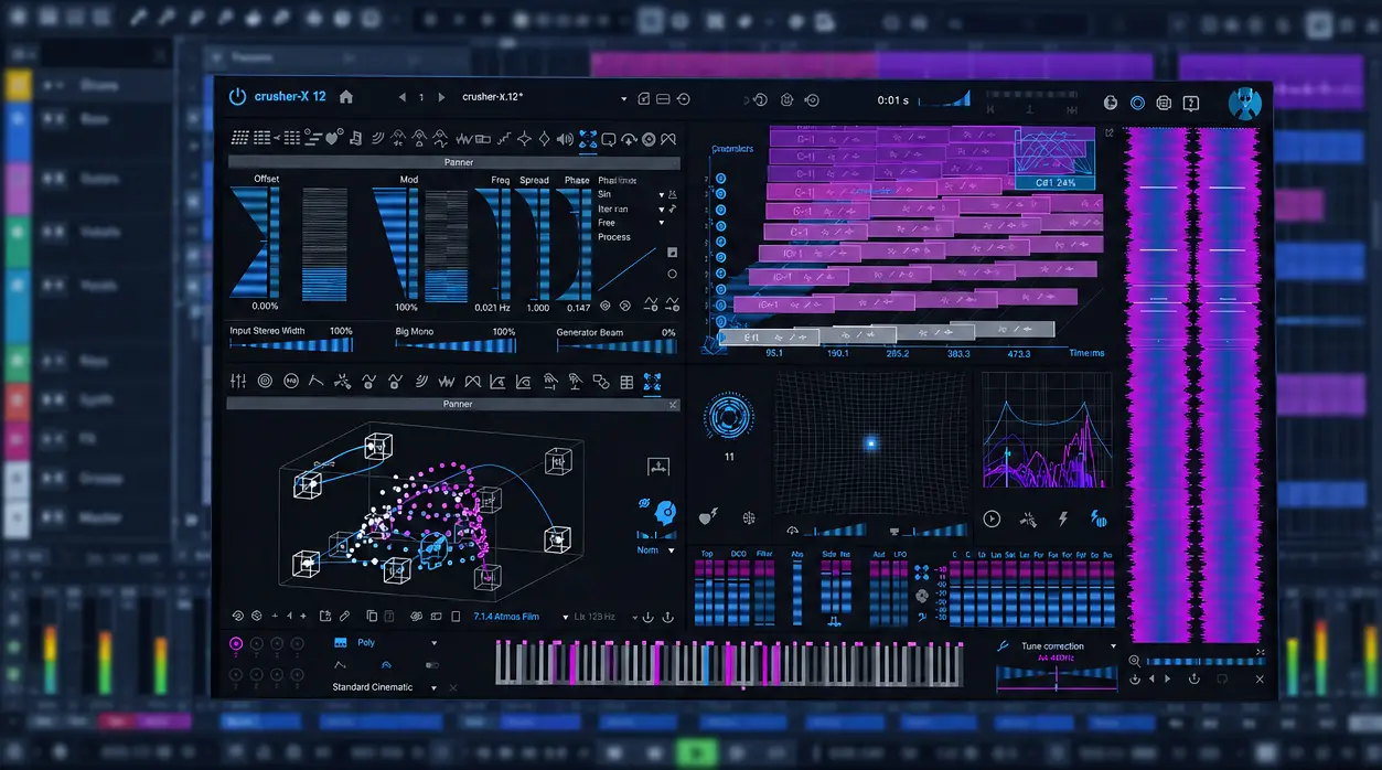 accSone crusher-X 12.20 granular synthesis plugin in a modern audio production workflow