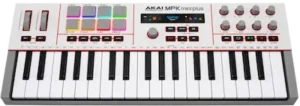 Akai MPK Mini Plus II color display and assignable controls for hands-on MIDI parameter adjustment