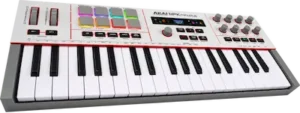 Akai MPK Mini Plus II rear-panel MIDI and CV Gate connections for hybrid hardware setups