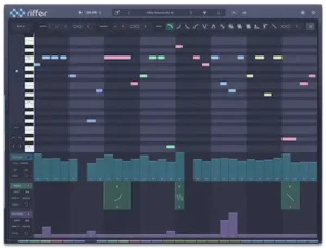 Audiomodern Riffer 4 MIDI note pattern editing with pitch, timing and note density controls