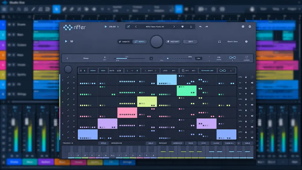 Audiomodern Riffer 4 generative MIDI sequencer for electronic music production