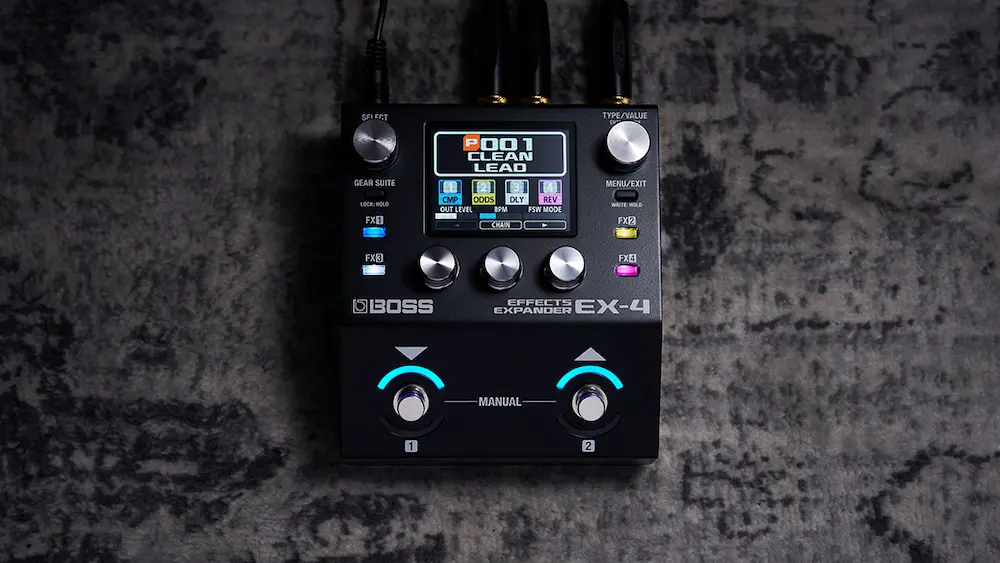 BOSS EX-4 Effects Expander in a modern guitar pedalboard signal chain