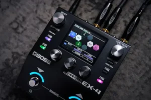 BOSS EX-4 effect routing interface with multiple processing stages and external effects integration
