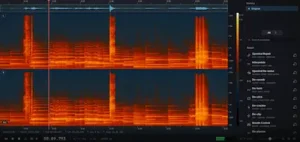 FluffyAudio FFT spectral editor displaying frequency-based audio selection and sound processing controls