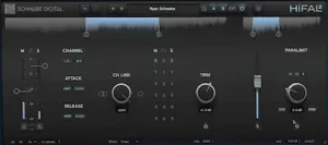 High-frequency transient control in a dense music mix using specialized audio processing