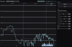 Intrect de-leak-rt preset menu for targeting residual artifacts in AI-separated vocals, drums, bass, and instrument stems