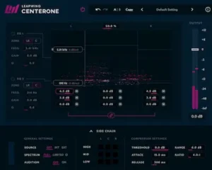 Leapwing CenterOne 3 interface showing phantom center processing and stereo image control