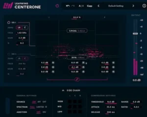 Leapwing CenterOne 3 sidechain processing controls for targeted dynamics on stereo material