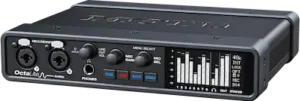 MOTU OctaLite front panel with eight-channel recording controls and input connections